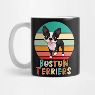 Vintage Retro Boston Terriers Mug